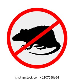Stop Mouse Rat Prohibition Sign Flat Stock Vector (Royalty Free ...