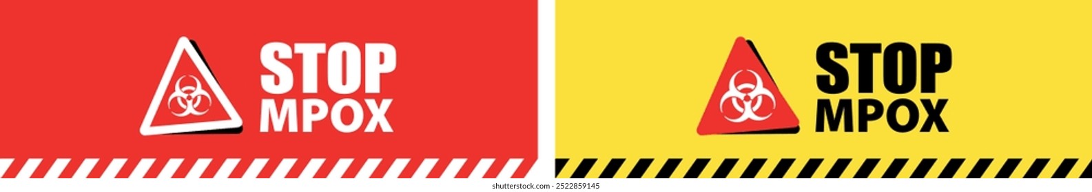 Stop mpox on red and yellow banner