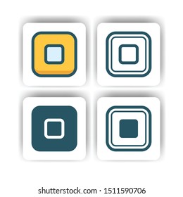 stop multimedia icon for mobile, web, and presentation with flat color vector illustrator