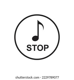 Stop music button vector icon design. isolated on white background. vector illustration