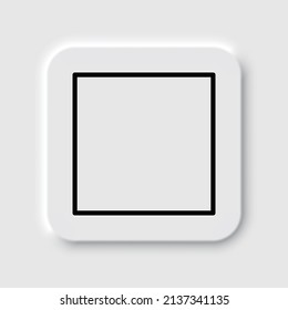 Stop, musical simple icon. Flat desing. Neumorphism design.ai