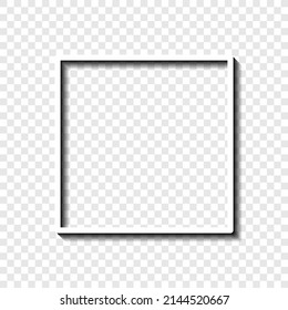 Stop, musical simple icon. Flat desing. White with shadow on transparent grid.ai