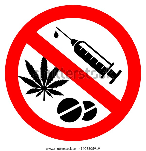 Stop Narcotics Vector Sign Isolated On Stock Vector (Royalty Free ...