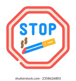 detener el vector de icono de color de nicotina. detener el signo de nicotina. ilustración de símbolo aislado