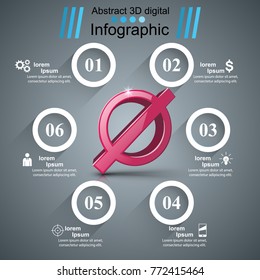 Stop, no 3d realistic icon. Business infographic. Vector eps 10