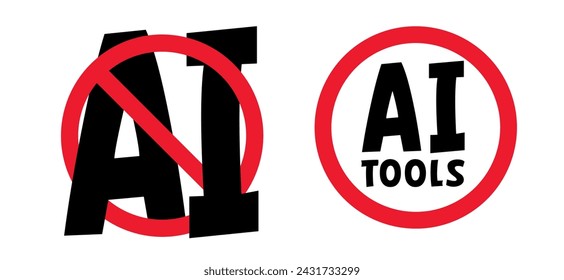 Stop, no AI text, image generator. Forbidden, artificial intelligence ai. Technology, artificial intelligence, computers and systems that are intelligent. Prohibit Ai generated. Do not AI tools.