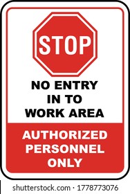 Stop No Entry Into Work Area Stock Vector (Royalty Free) 1778773076 ...