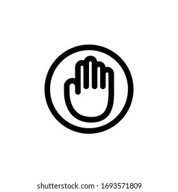 Stop No Entry Public Sign Outline Icon Vector Illustration
