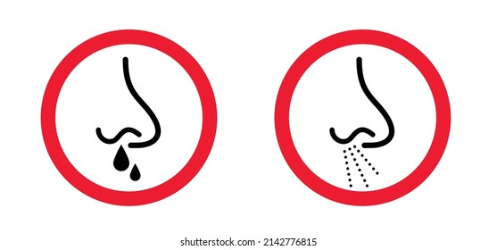 Stop for no hay fever, no cough, runny nose or arcturus, corona virus,  is an allergic reaction to pollen, usually when it comes in contact with your mouth, nose, eyes. Cartoon vector allergy icon