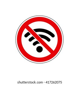 STOP! No signal sign. Vector. The icon with a red contour on a white background. For any use. Warns.