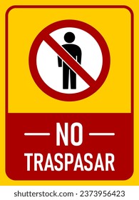 Detener sin traspaso Mantener fuera No introducir el icono de signo de advertencia con una relación de aspecto de 3:4. Imagen vectorial.