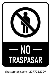 Stop No Trespassing Keep Out Do Not Enter Warning Sign Icon with an Aspect Ratio of 3:4. Vector Image.
