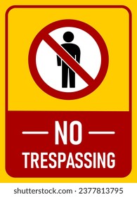 Stop No Trespassing Keep Out Do Not Enter Warning Sign Icon. Vector Image.