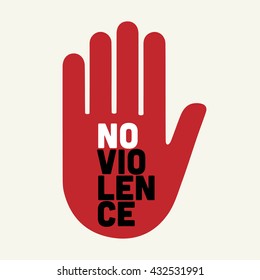 stop no violence hand illustration.