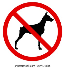 Stop, not dogs! No crossing with dog. No dog sign.  -  vector illustration you can change form and color