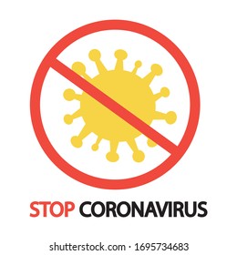 Stop novel Coronavirus outbreak covid-19 icon. Coronavirus outbreak. Danger and public health risk disease. The Social campaign against coronavirus. Sign caution ncov-19.