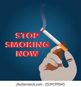 Stop Now Smoking Vector illustration With Cigarette No Symbol, World No Tobacco Day