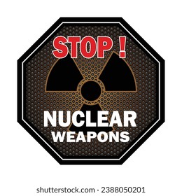 STOP Nuclear Weapons. atom bomb vector illustration