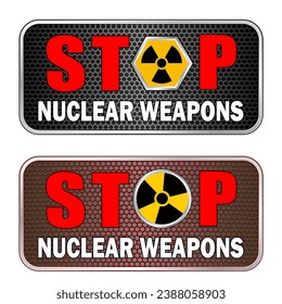 STOP Nuclear Weapons. atom bomb vector illustration