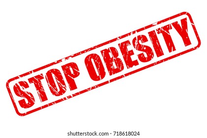 STOP OBESITY red stamp text on white