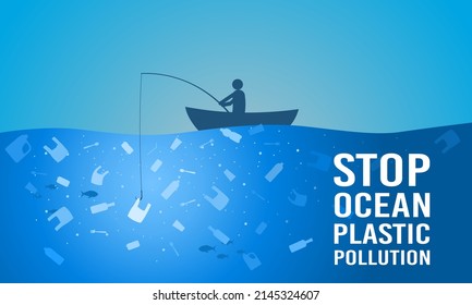 Stop Ocean Plastic Pollution Poster Plastic Stock Vector (Royalty Free ...