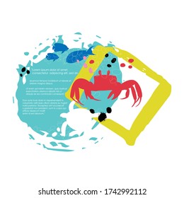 Stop ocean pollution. Ecological poster. Undersea world.
