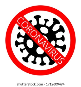 Stop Omicron, new COVID-19 variant  pandemic symbol, Novel corona virus disease 2019-nCoV, Abstract virus strain model Novel coronavirus 2019-nCoV is crossed out with red STOP sign