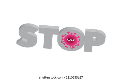 VÍRUS variante de Omicron STOP, ilustración vectorial