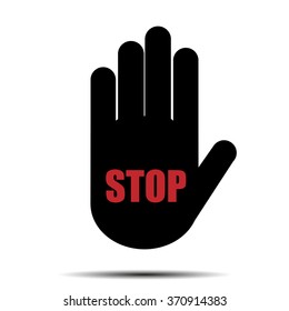 Stop on black hand.
