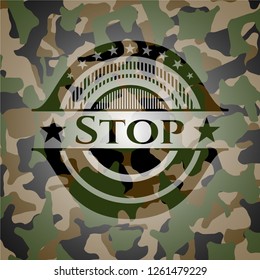 Stop on camo texture