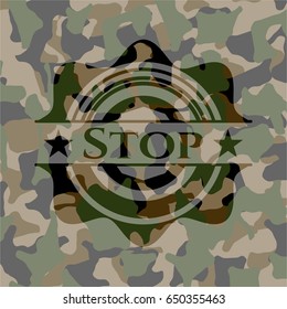 Stop on camouflage pattern