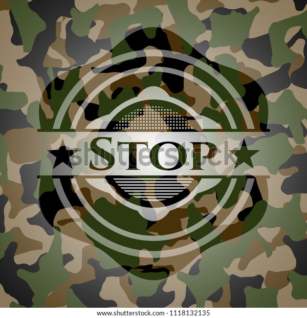Stop on camouflaged\
texture