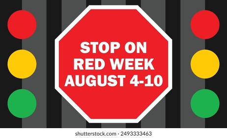 Stop on Red Week vector banner design. Happy Stop on Red Week modern minimal graphic poster illustration.