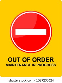 stop, out of order sign