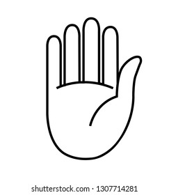 Stop outline hand icon vector flat symbol isolated on white eps 10