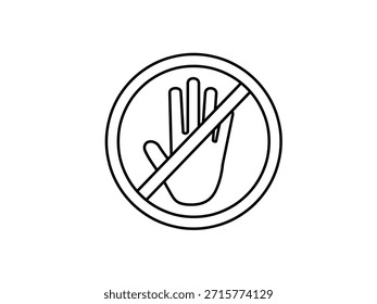 Parar ícone de contorno isolado no fundo branco. Sinal de parada com ilustração de vetor manual.