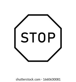 Stop with outline icon vector