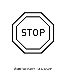 Stop with outline icon vector