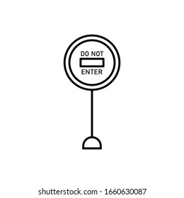 Stop with outline icon vector