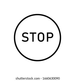 Stop with outline icon vector