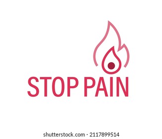 Stop Pain! Health, Healthcare Concept. Pain-relieving Remedy, Alleviant Sign. Palliative Help Pictogram. Pain Compliance Tool Symbol. Editable Vector Illustration Isolated On A White Background.