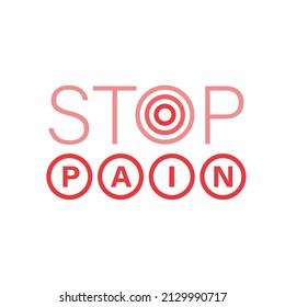 Stop Pain. Health, Healthcare Concept. Pain-relieving Remedy, Alleviant Sign. Palliative Help Pictogram. Pain Compliance Tool Symbol. Editable Vector Illustration Isolated On A White Background.