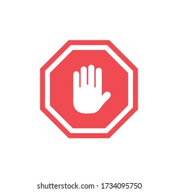 Stop palm hand icon design template vector isolated illustration