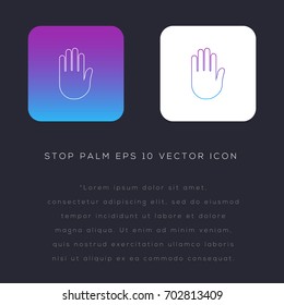 Stop palm icon design on modern flat background