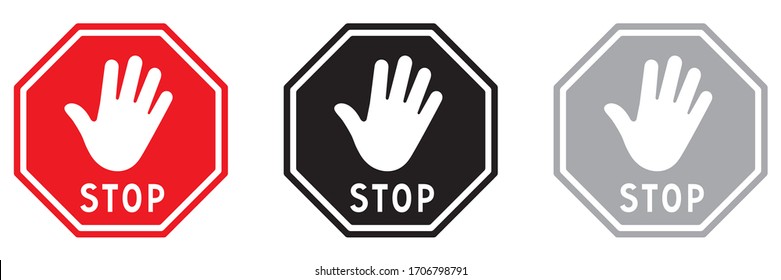 STOP PANEL MIT HAND. Symbol
