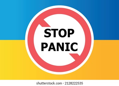 Stop panic flat vector illustration. War and crisis in Ukraine.