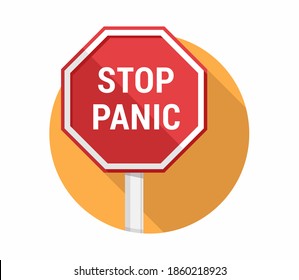 Stop panic sign, flat design, vector eps10 illustration