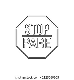 Stop Pare sign icon isolated on white background. Traffic symbol modern, simple, vector, icon for website design, mobile app, ui. Vector Illustration