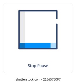 Stop And Pause Button Icon Concept