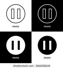 Stop and Pause icon Symbol. Media Button Logo Vector Illustration
